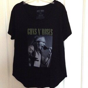 Guns N Roses Short Sleeve Black T-Shirt Unisex Graphic Top Size L 2016 Rock Band